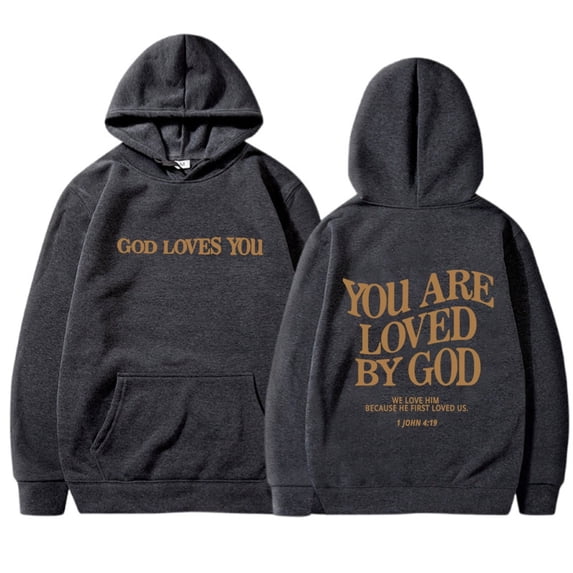 CONFREE Mens Hoodies Letter Prints Hoodies For Men Graphic Long Sleeve Casual Pullover Hooded Sweatshirts With Pockets