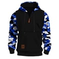thumbnail image 1 of CONFREE Mens Hoodies Patchwork Camo Prints Hoodies For Men Half Zip Long Sleeve Fleeced Casual Pullover Hooded Sweatshirts With Pockets, 1 of 4