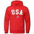 thumbnail image 1 of CONFREE Mens Hoodies Usa Flag Letter Prints Hoodies For Men Graphic Long Sleeve Casual Pullover Hooded Sweatshirts With Pockets, 1 of 2