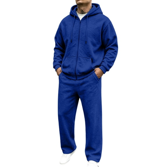 CONFREE Mens Sweatsuit 2 Peice Sets Athletic Tracksuit for Men Zip Up Hoodies Sweatpants Outfits Cozy Fall Winter Track Suits Set