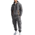 thumbnail image 1 of CONFREE Mens Sweatsuit 2 Peice Sets Casual Men's Jogging Tracksuit Set Solid Zip Pullover Hoodies Pants Athletic Sweat Suit for Men, 1 of 4