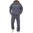 thumbnail image 1 of CONFREE Mens Sweatsuit 2 Peice Sets Lined Sweat Suit for Men Letter Graphic Y2K Hoodies Sweatpants Outfits Warm Fall Winter Track Suits Set, 1 of 4