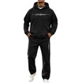 thumbnail image 1 of CONFREE Mens Sweatsuit 2 Peice Sets Lined Sweat Suit for Men Letter Graphic Y2K Hoodies Sweatpants Outfits Warm Fall Winter Track Suits Set, 1 of 4