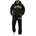 thumbnail image 1 of CONFREE Mens Sweatsuit 2 Peice Sets Lined Sweat Suit for Men Letter Graphic Y2K Hoodies Sweatpants Outfits Warm Fall Winter Track Suits Set, 1 of 4