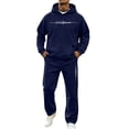 thumbnail image 1 of CONFREE Mens Sweatsuit 2 Peice Sets Lined Sweat Suit for Men Letter Graphic Y2K Hoodies Sweatpants Outfits Warm Fall Winter Track Suits Set, 1 of 4