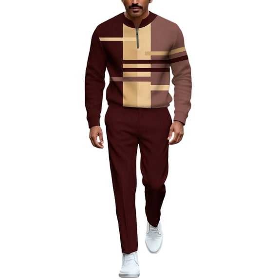 CONFREE Mens Tracksuit 2 Peice Sets Casual Men's Jogging Sweatsuit Set Graphic Sweatshirts Pants Athletic Sweat Suit for Men