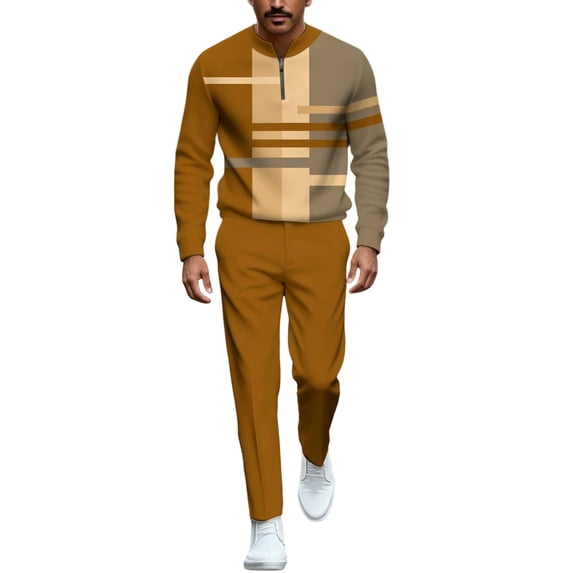 CONFREE Mens Tracksuit 2 Peice Sets Casual Men's Jogging Sweatsuit Set Graphic Sweatshirts Pants Athletic Sweat Suit for Men
