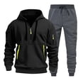 thumbnail image 1 of CONFREE Mens Tracksuit 2 Peice Sets Casual Men's Jogging Sweatsuit Set Solid Zip Pullover Hoodies Pants Athletic Sweat Track Suit for Men, 1 of 2
