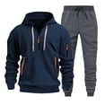 thumbnail image 1 of CONFREE Mens Tracksuit 2 Peice Sets Casual Men's Jogging Sweatsuit Set Solid Zip Pullover Hoodies Pants Athletic Sweat Track Suit for Men, 1 of 2