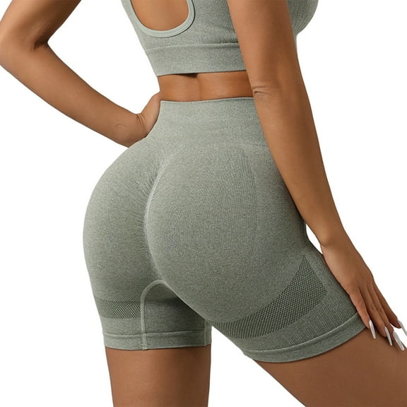 CONFREE Summer Leggings For Women Lightweight High Waist Compression Legging Shorts For Women Solid Color Workout Exercise Fitness Biker Yoga Shorts