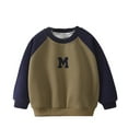 thumbnail image 1 of CONFREE Toddler Baby Boy Sweatshirt Long Sleeve Boys Pullover Sweatshirt Patchwork Color Soft Fall Winter Clothes Shirts, 1 of 3