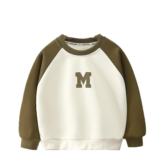 CONFREE Toddler Baby Boy Sweatshirt Long Sleeve Boys Pullover Sweatshirt Patchwork Color Soft Fall Winter Clothes Shirts