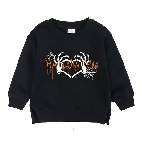 CONFREE Toddler Boys Halloween Sweatshirt Long Sleeve Boys Pullover Sweatshirt Hallowmas Pumpkin Ghost Warm Fall Winter Clothes Shirts