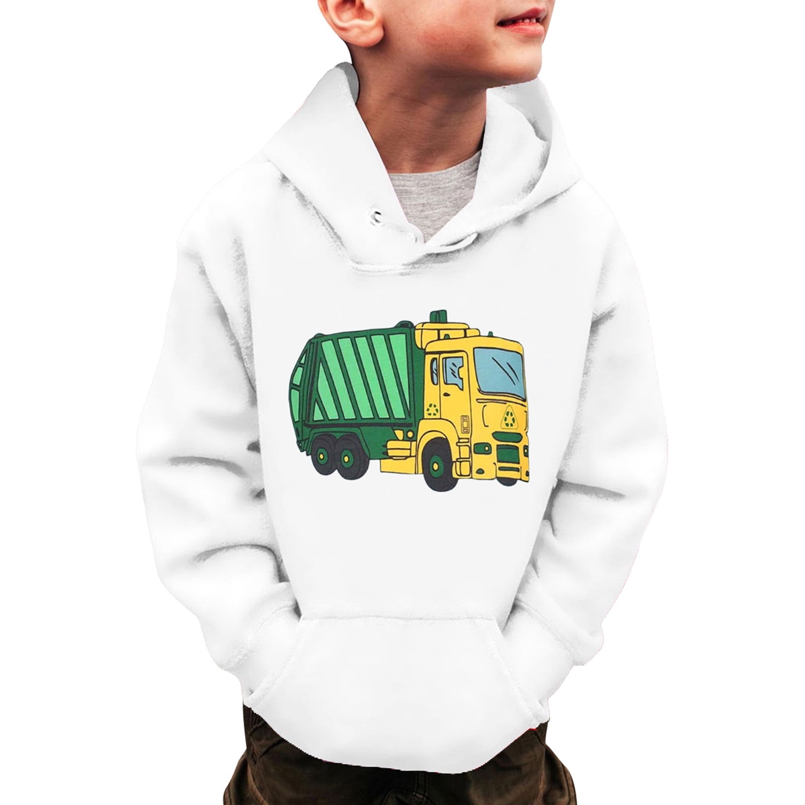 Young Boys Casual Simple Cartoon Pattern Loose Daily Comfy Thick Knit Long Sleeve Sweatshirt Hooded main image 1