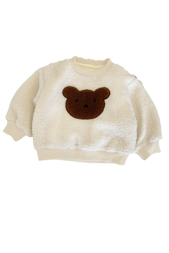 Toddler Boys Sweatshirt Long Sleeve Boys Pullover Sweatshirt Cartoon Bear Warm Fall Winter Clothes Shirts
