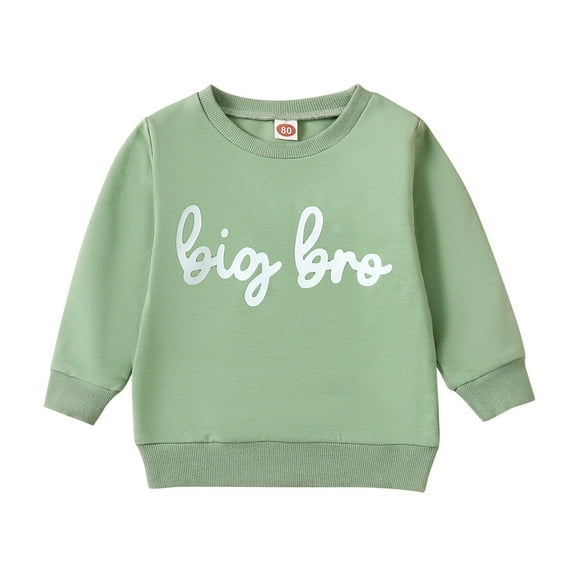 CONFREE Toddler Boys Sweatshirt Long Sleeve Boys Pullover Sweatshirt Big Sister Print Soft Fall Winter Clothes Shirts