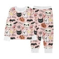 thumbnail image 1 of CONFREE Toddler Girls Halloween Pajamas Long Sleeve Cartoon Pumpkin Ghost Loungewear Tops Pant Hallowmas Pjs for Toddler Girl Cozy Jammies, 1 of 2