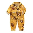 thumbnail image 1 of CONFREE Unisex Kids Pajamas Set Long Sleeve Cartoon Cow Prints Buttons Sleepwear Tops Pant Homewear Sets Lovely Jammies, 1 of 3
