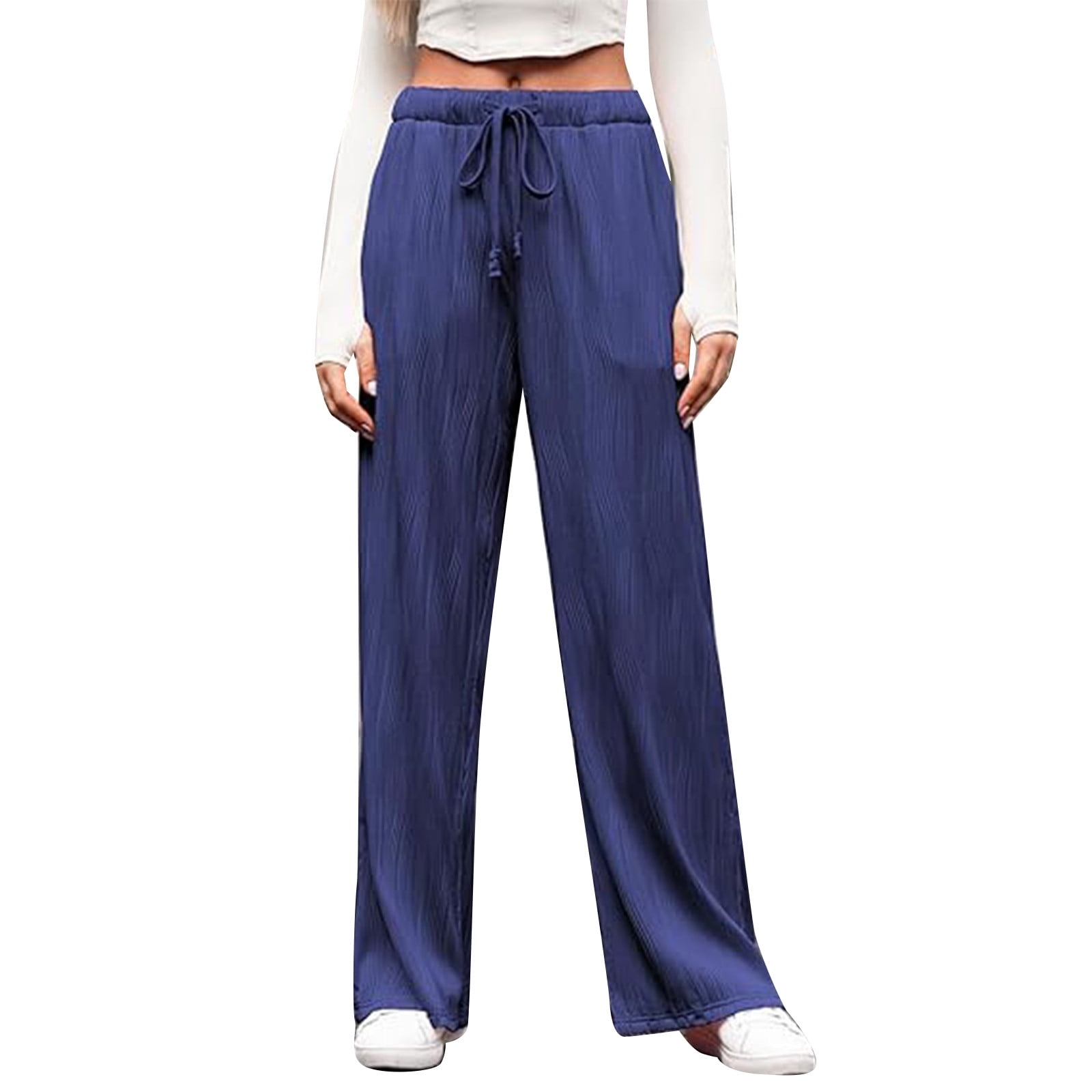 Stylish Casual Pure Color Women's Wide-leg Pants