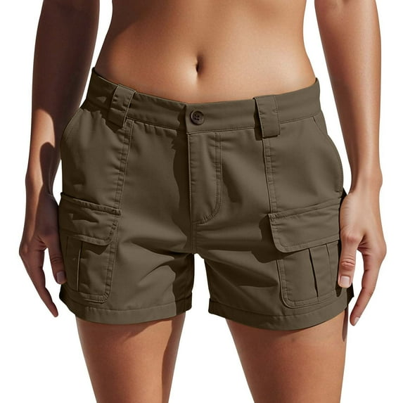 CONFREE Womens Casual Shorts Wide Leg Shorts for Women Buttons Solid Color Lightweight Summer Sport Shorts With Pocket