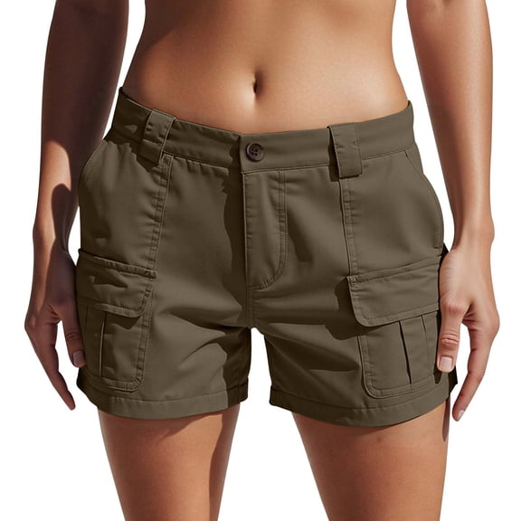 CONFREE Womens Casual Shorts Wide Leg Shorts for Women Buttons Solid Color Lightweight Summer Sport Shorts With Pocket