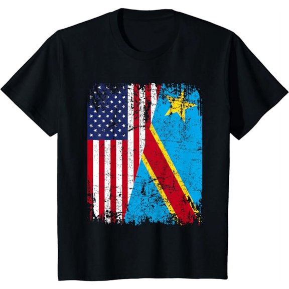 CONGOLESE American Flag | Men Women Kids | CONGO T-Shirt