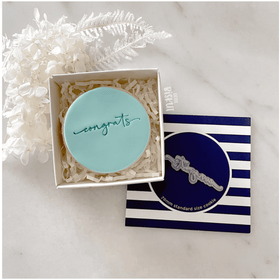 "CONGRATS" TINY TEXT STAMP BY LITTLE BISKUT