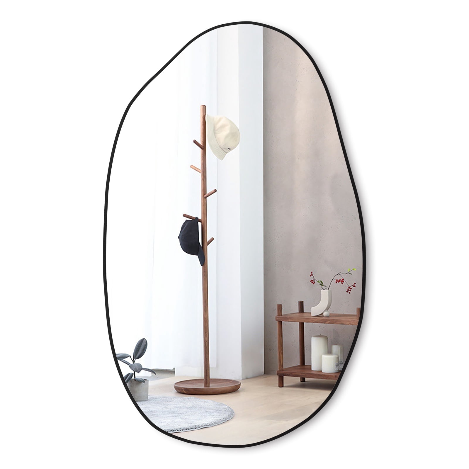 CONGUILIAO Irregular Asymmetrical Mirror Wall Mounted, Unique Vanity Mirror,Shaped Dressing Mirror Decorative for Living Room, Bathroom, Bedroom, Entryway Wall Decor, 33.5"×20.5"