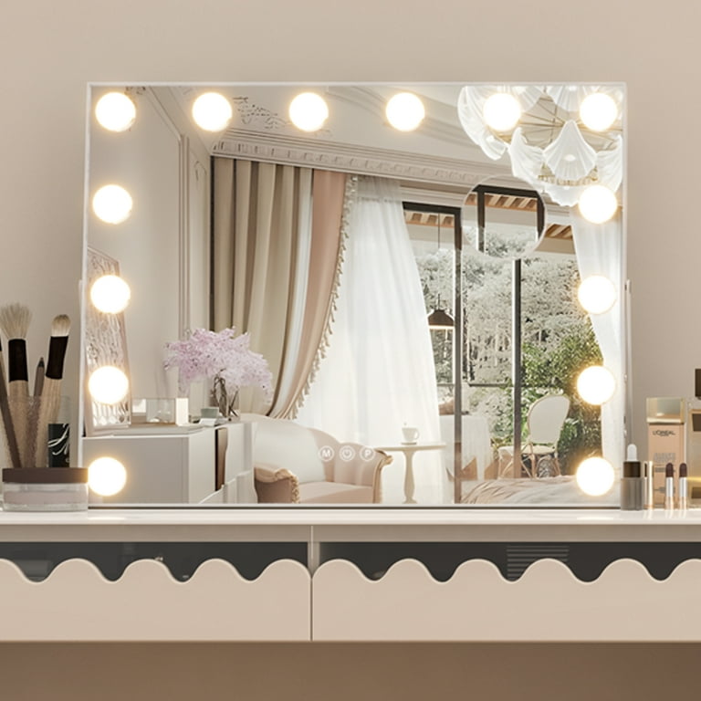 Large makeup mirror with led lights online