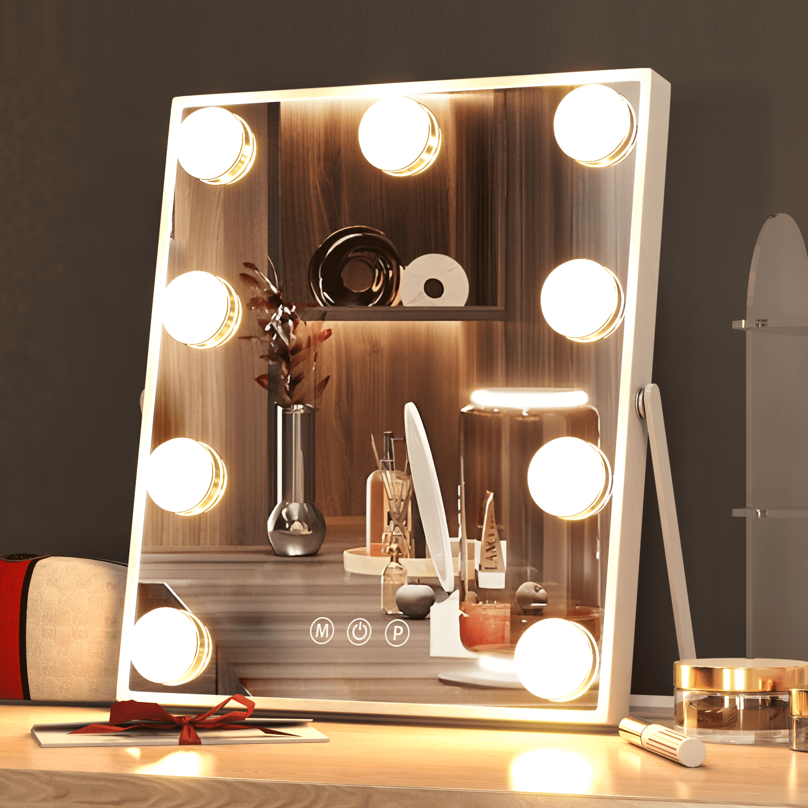 Lighted Vanity Makeup Mirror with 3 Color Modes - Hollywood Makeup deals Mirror