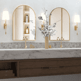 thumbnail image 1 of CONGUILIAO Wall Mounted Mirror, 2 Piece Arched Wall Mirror for Bathroom, 20"x30" Arch Bathroom Mirror with Metal Frame, Gold Vanity Mirror Decor for Bedroom, 1 of 9
