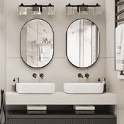 CONGUILIAO Wall Mounted Mirror, 2 Pieces 20 x 30 Oval Bathroom Mirror, Black Vanity Mirror w/ Metal Frame Decor for Bahroom, Bedroom