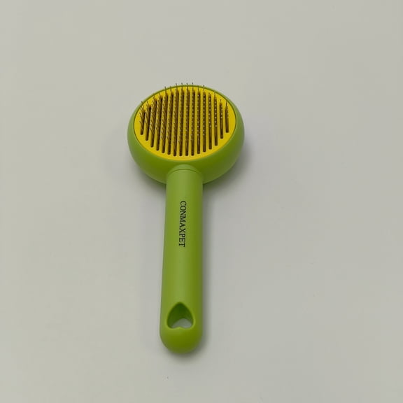 CONMAXPET Grooming tools for pets, combs and brushes Pet Grooming Brush, Green and Yellow, Self-Cleaning Design