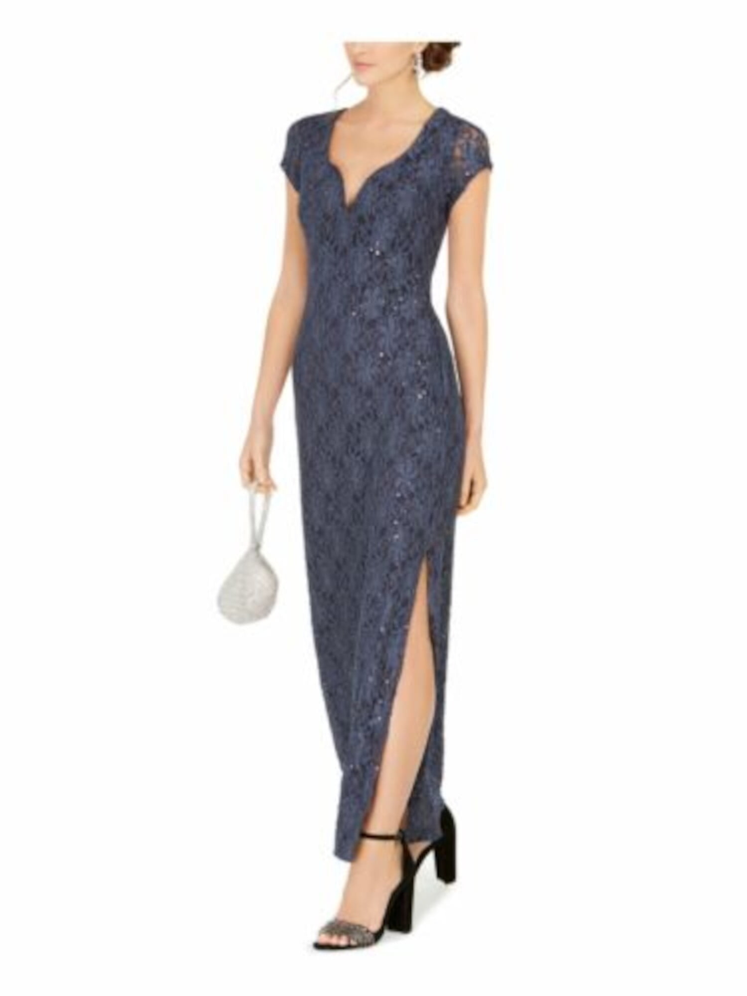 self portrait blue dress lace self-portrait - Blue Lace Embellished Midi Dress main image 0