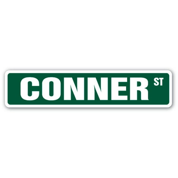 CONNER Street Sign Childrens Name Room Sign | Indoor/Outdoor | 18" Wide