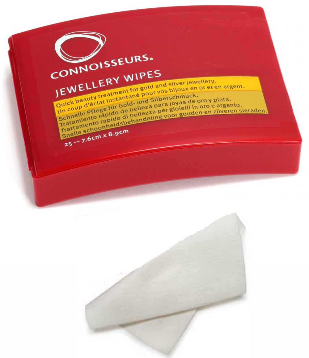 CONNOISSEURS Gold and Silver Dry Disposable Jewelry Cleaning Wipes 25ct —* Jewelry Cleaning Wipes