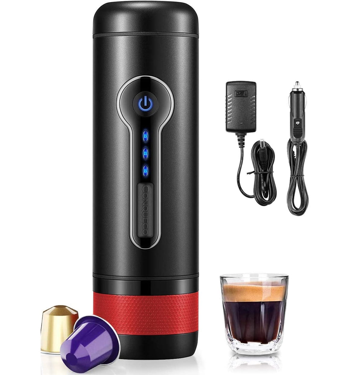 CONQUECO Portable Espresso Maker, Automatic Travel Coffee Machine