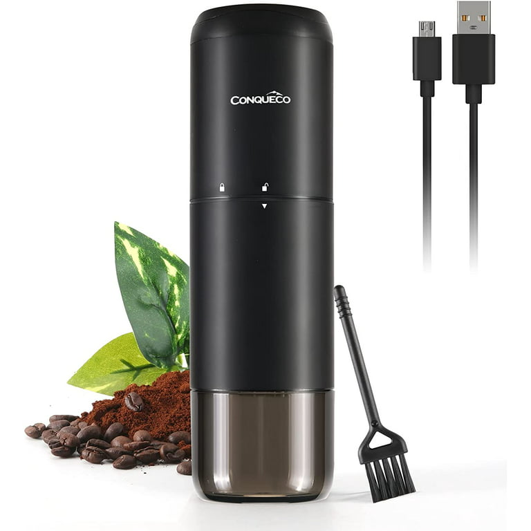 CONQUECO Portable Electric Coffee Grinder with Stainless Conical Burr,  Rechargeable Professional Coffee Bean Grinding Machine with Multiple  Settings