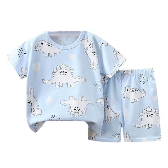 CONROSES Baby Boys Summer Outfit Set Graphic Short Sleeve T-Shirt Shorts Clothes Sets for Kids, Sizes 18-24 Months
