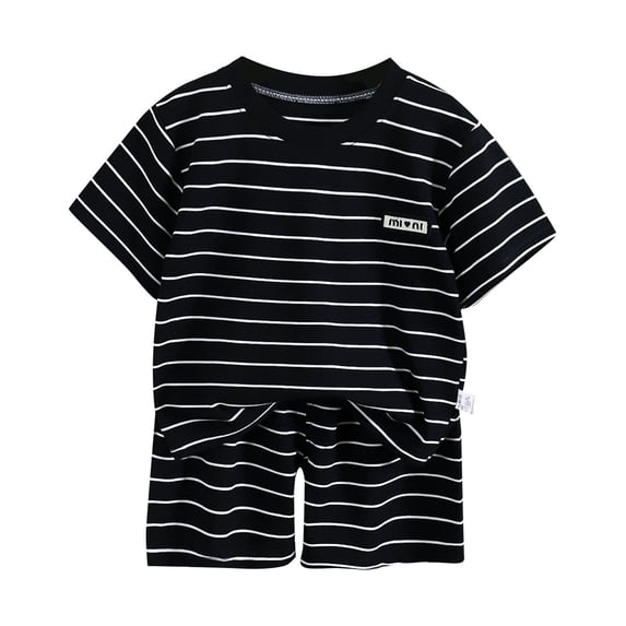 CONROSES Baby Boys Summer Outfit Set Striped Short Sleeve T-Shirt Shorts Clothes Sets for Kids, Sizes 4-5 Years