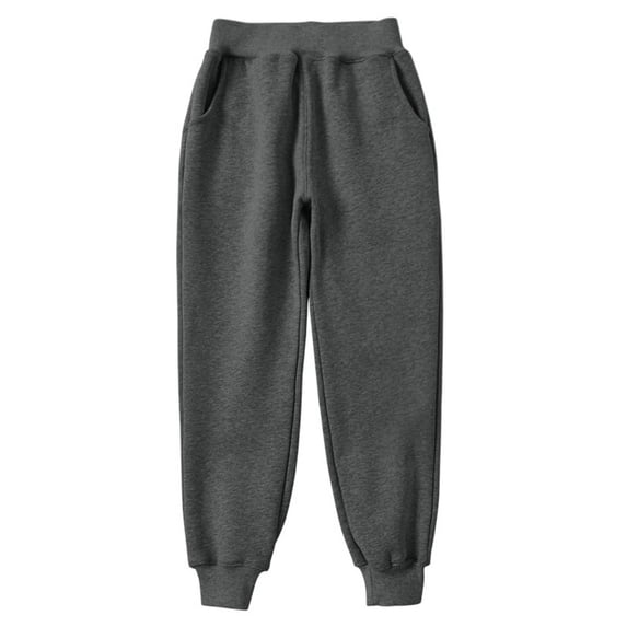 CONROSES Boys Baggy School Sweatpants Straight Leg Sweat Pant for Child Solid Elastic Waist Cozy Jogger Trousers with Pockets