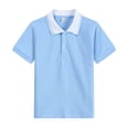 thumbnail image 1 of CONROSES Boys School Uniform Short Sleeve Polo Shirts Solid Color Summer T-Shirts Tee Tops, Sizes 7-8 Years, 1 of 4