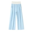 thumbnail image 1 of CONROSES Girl'S Baggy Pants Wide Leg Casual Pants for Girls Lightweight Solid Elastic Waist Drawstring Athletic Jogger Pants With Pockets, 1 of 4