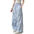 thumbnail image 1 of CONROSES Girl'S Baggy Pants Wide Leg Casual Pants for Girls Lightweight Solid Elastic Waist Drawstring Athletic Jogger Pants With Pockets, 1 of 4