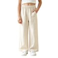 thumbnail image 1 of CONROSES Girls Baggy Pants Wide Leg Casual Pants for Girls Lightweight Solid Elastic Waist Drawstring Athletic Jogger Pants With Pockets, 1 of 4