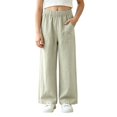 thumbnail image 1 of CONROSES Girls Baggy Pants Wide Leg Casual Pants for Girls Lightweight Solid Elastic Waist Drawstring Athletic Jogger Pants With Pockets, 1 of 4
