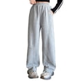 thumbnail image 1 of CONROSES Girls Baggy Sweatpants Wide Leg Sweat Pants for Girls Trendy Solid Elastic Waist Drawstring Athletic Jogger Pants With Pockets, 1 of 4