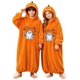 thumbnail image 1 of CONROSES Girls Halloween Onesie Pajamas Cute Ghost Graphic Plush Hooded Pjs Hallowmas Loungewear Sets Warm Fall Winter Nightwear Sleepwear, 1 of 4