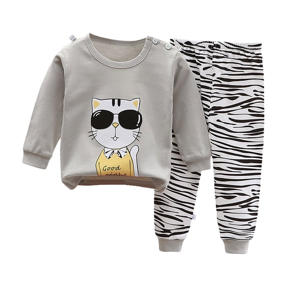 CONROSES Girls Pajama Set Cartoon Graphic Long Sleeve Pjs Tops Pants Loungewear Sets Cozy Warm Fall Winter Nightwear Sleepwear