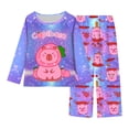 thumbnail image 1 of CONROSES Girls Pajamas Cartoon Capybara Graphic Long Sleeve Pjs Tops Pants Loungewear Sets Cozy Warm Fall Winter Nightwear Sleepwear, 1 of 2